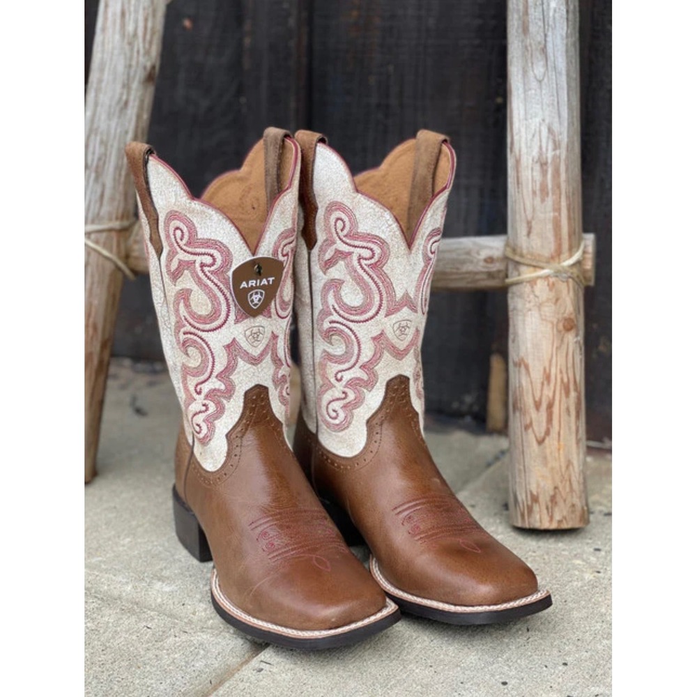 Ariat Sz 7 Women's QuickDraw Sandstorm Leather Cowboy Boots Western Rodeo
